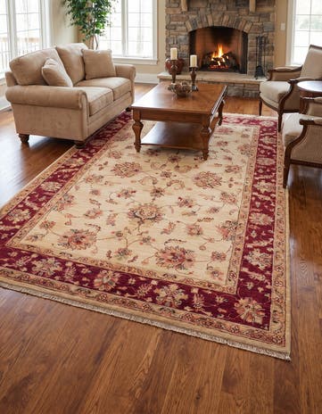 5' 8 x 8' 1 Hand Knotted Ziegler Rug