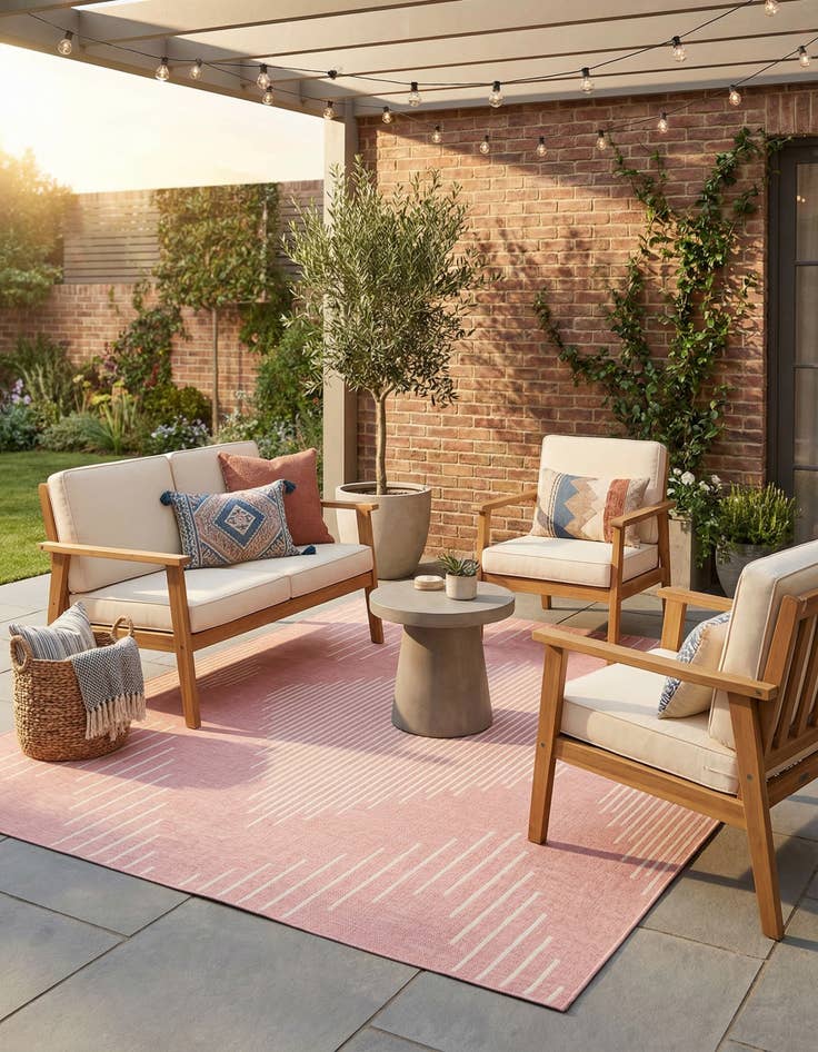 Detail image of 7' x 10' Easy-Clean Modern Indoor / Outdoor Rug