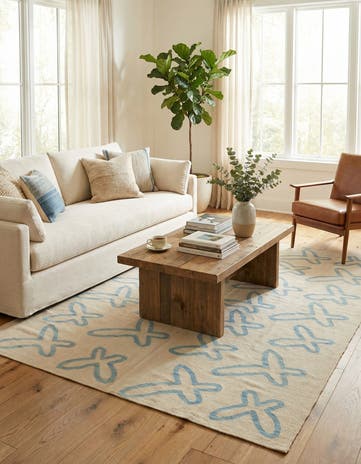 5' 8 x 7' 10 Hand Woven Kilim Modern Wool Rug
