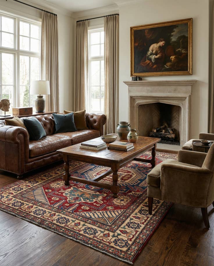 Detail image of 7' 1 x 11' Hand Knotted Kazak Oriental Wool Rug