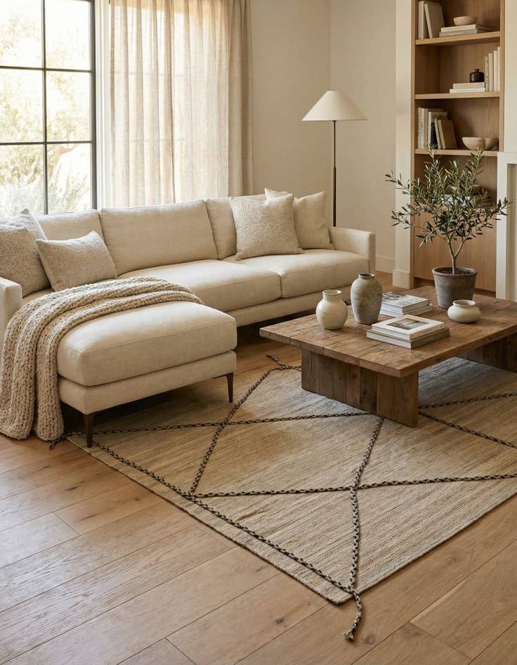 Detail image of 4' 1 x 6' 8  Hand Woven Kilim Modern Wool Rug