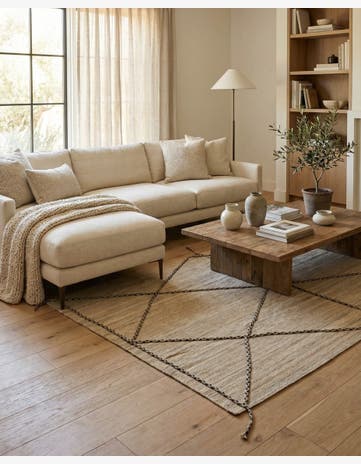 4' 1 x 6' 8 Hand Woven Kilim Modern Wool Rug