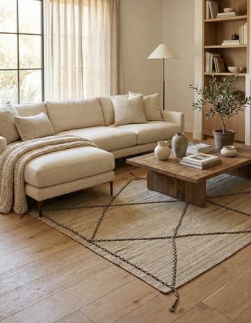 4' 1 x 6' 8 Hand Woven Kilim Modern Wool Rug