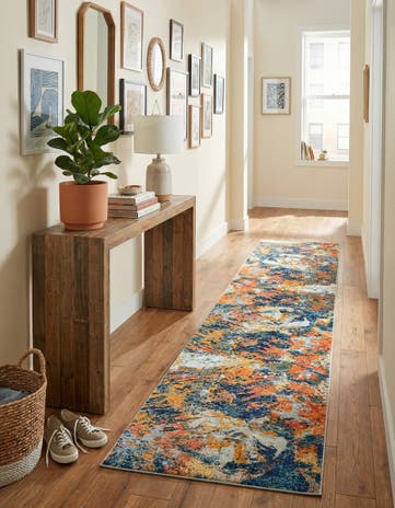 2' 7 x 12' Washable Vivid Runner Rug