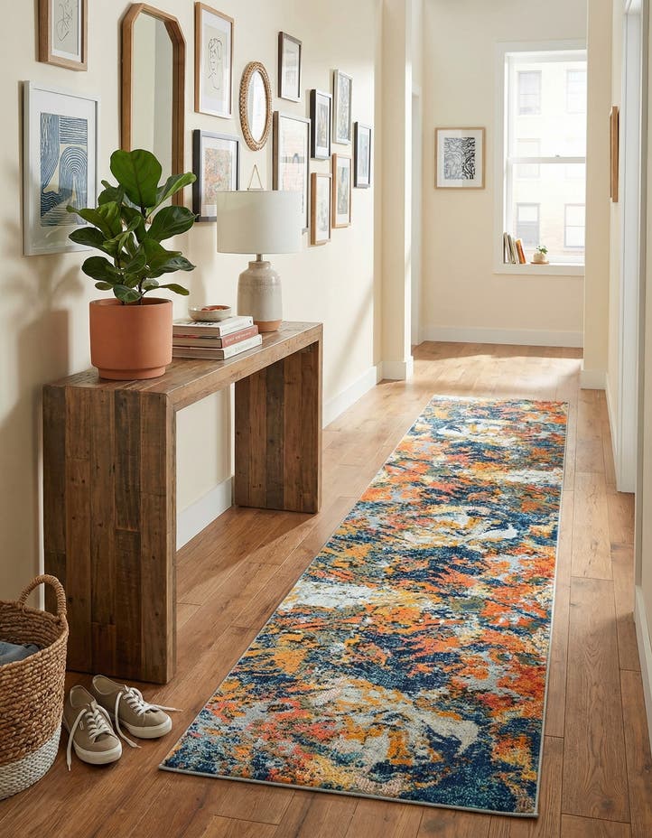 2' 7 x 12' Washable Vivid Runner Rug