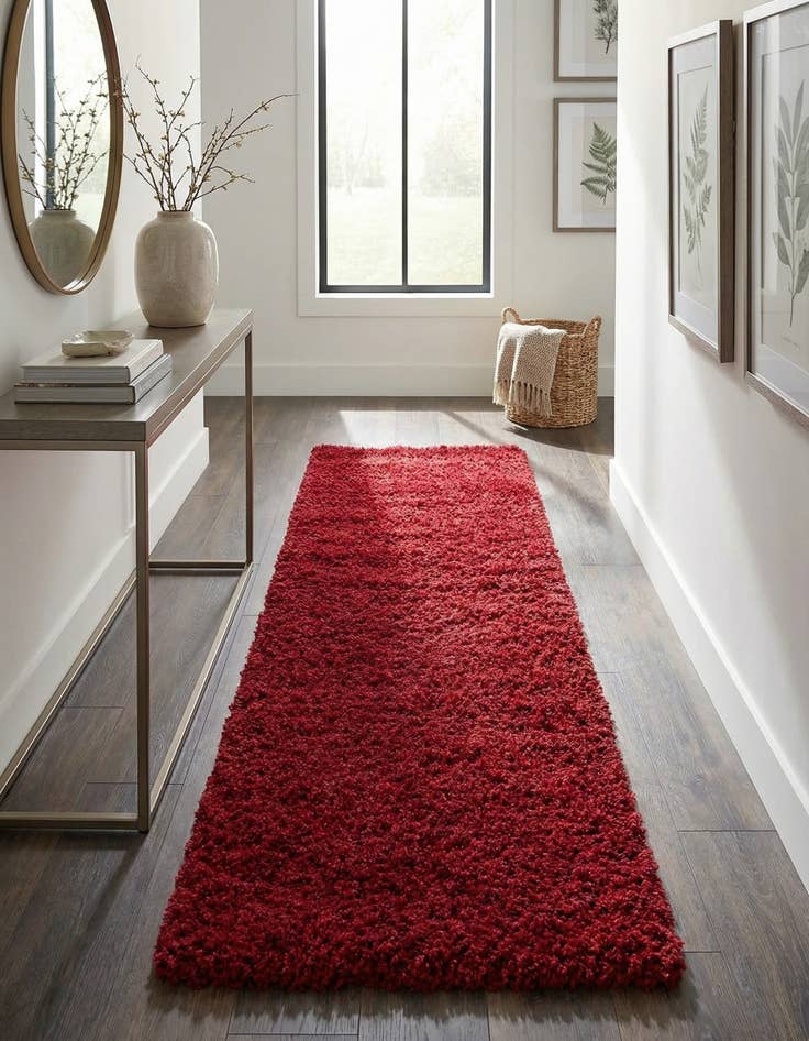 Detail image of  2' 7 x 16' 5 Solid Shag Runner Rug