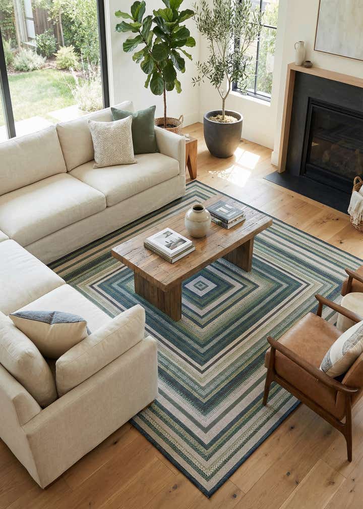 7' 10 x 7' 10 Easy-Clean Baja Indoor / Outdoor Square Rug