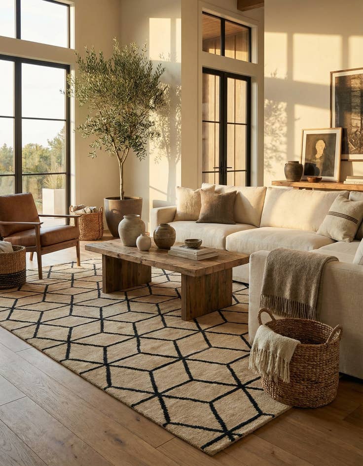 Detail image of 6' 7 x 10' 5  Hand Knotted Moroccan Wool Rug