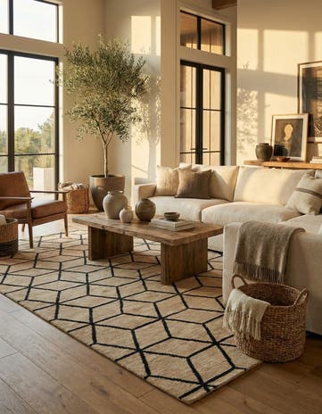 6' 7 x 10' 5 Hand Knotted Moroccan Wool Rug