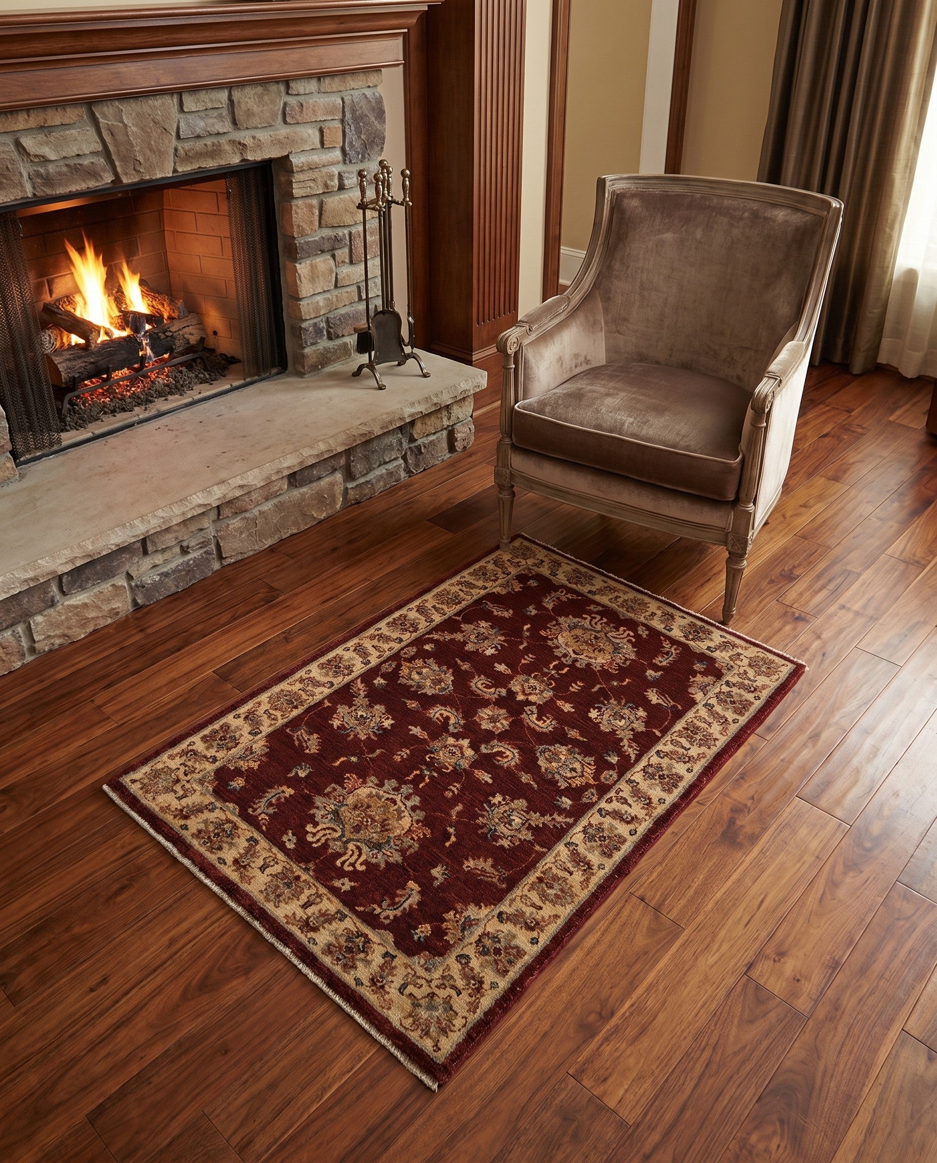 2' 11 x 4' 11 Hand Knotted Ziegler Rug