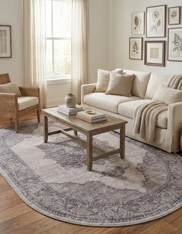 6' x 9' Washable Mangata Oval Rug
