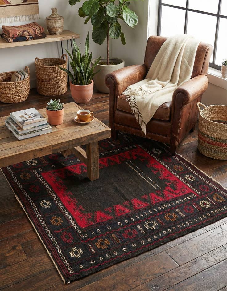 Detail image of 4' x 4'  Hand Woven Kilim Fars Wool Square Rug