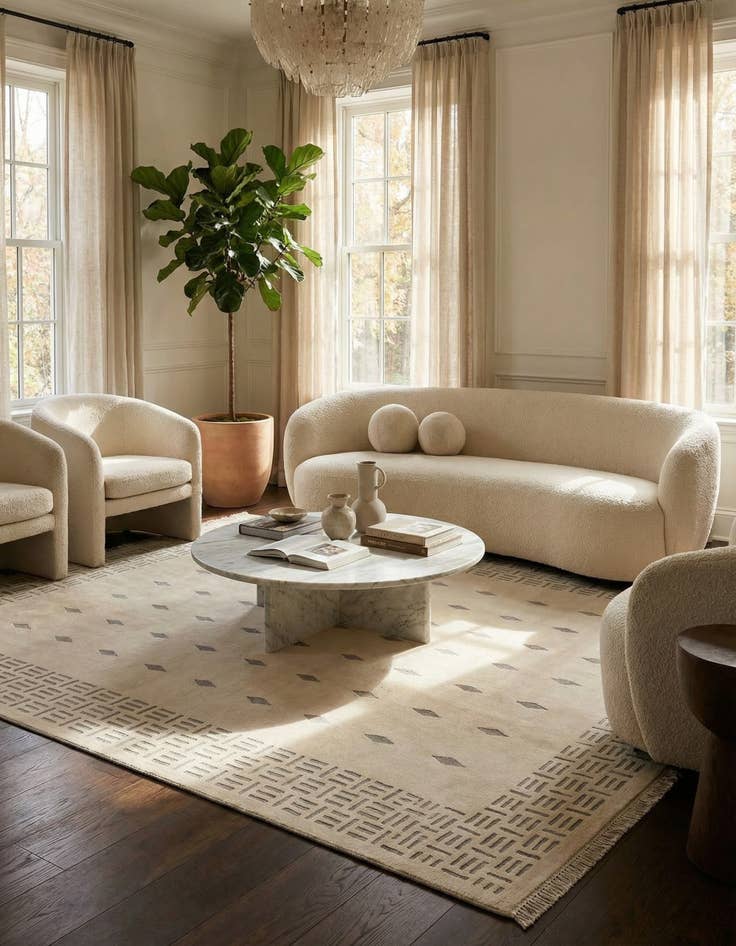 Detail image of  6' 8 x 9' 10  Hand Knotted Darya Wool Rug