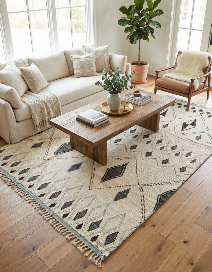 Detail image of 8' x 10' 8  Hand Knotted Moroccan Wool Rug