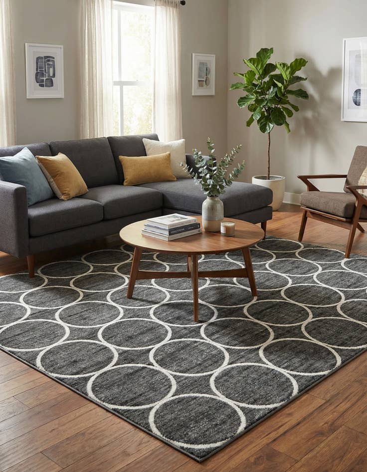 Detail image of  10' x 10' Lattice Trellis Square Rug