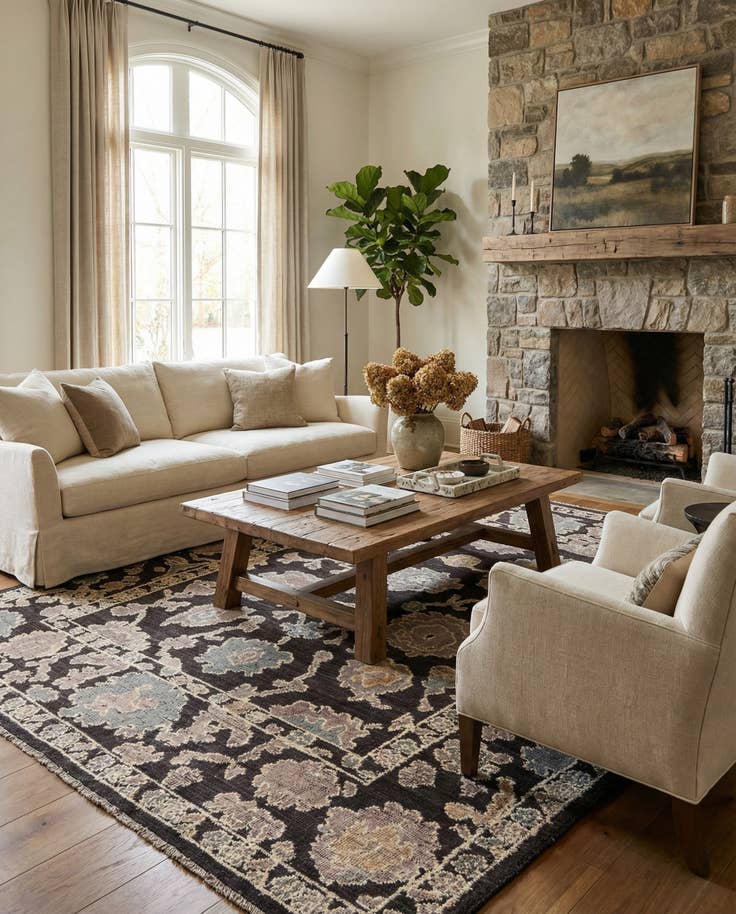 Detail image of 8' 4 x 10' 6 Hand Knotted Oushak Wool Rug