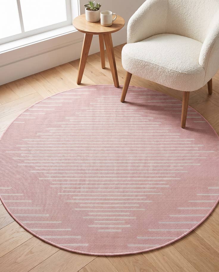 Detail image of 4' x 4' Easy-Clean Modern Indoor / Outdoor Round Rug