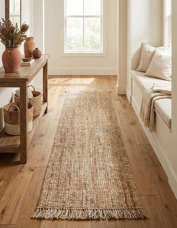 Natural Hand Woven Chunky Jute Runner Rug