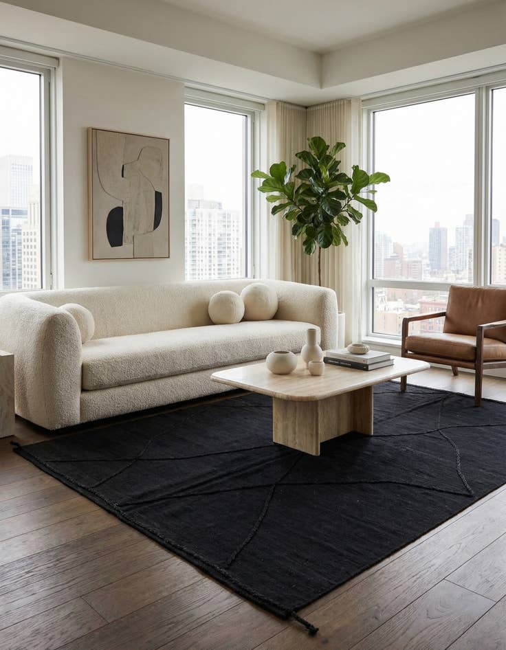 Detail image of  7' x 9' 10  Hand Woven Kilim Modern Wool Rug