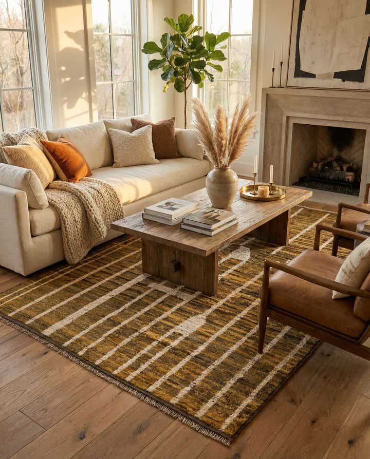 5' 5 x 8' 1 Hand Knotted Moroccan Wool Rug