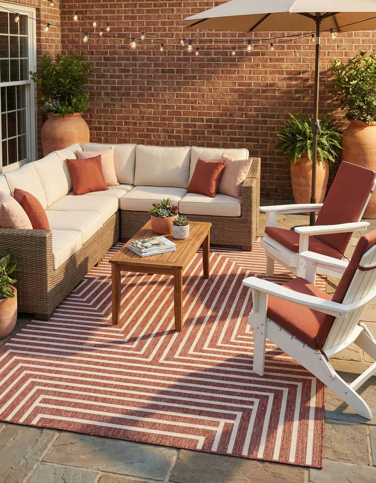 Detail image of 6' x 9'  Washable Modern Indoor / Outdoor Rug