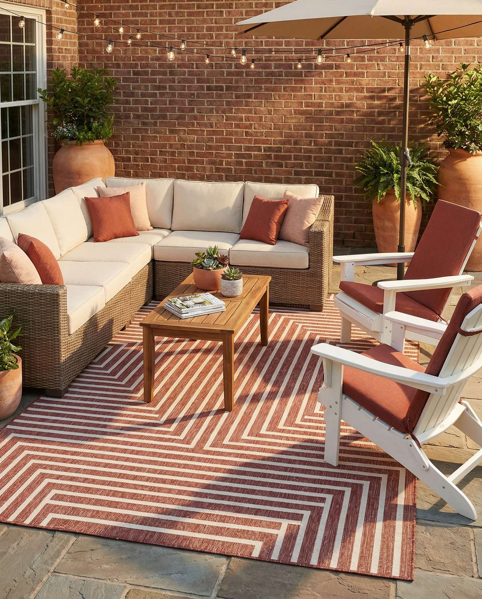 6' x 9' Easy-Clean Modern Indoor / Outdoor Rug