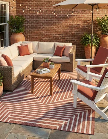 6' x 9' Easy-Clean Modern Indoor / Outdoor Rug
