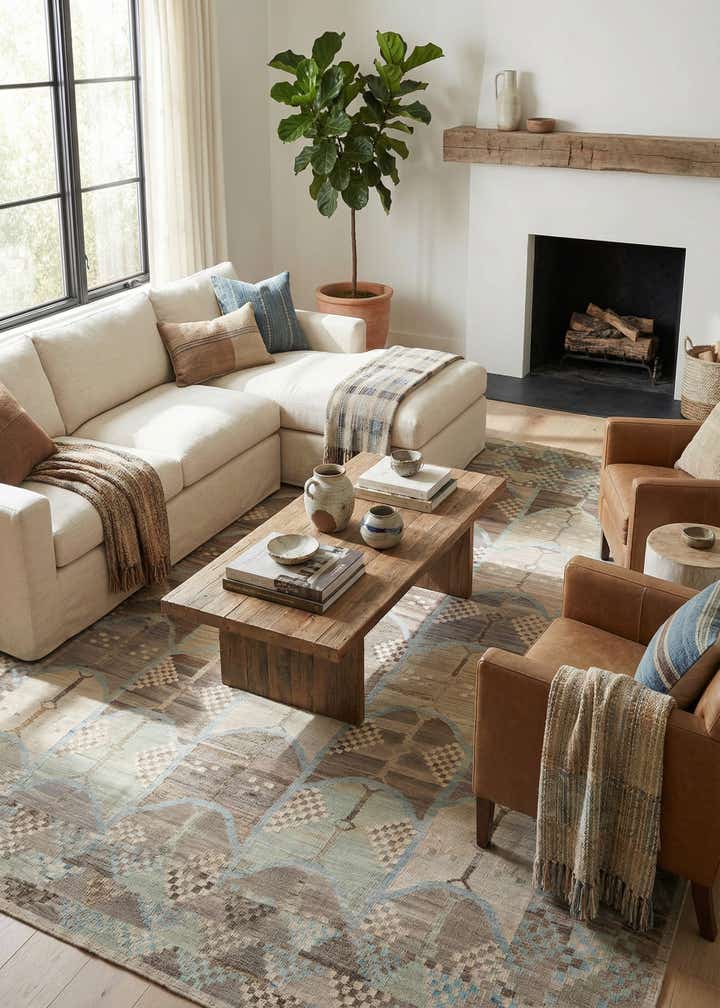 8' 6 x 9' 3 Hand Knotted Marok Kilim Rug