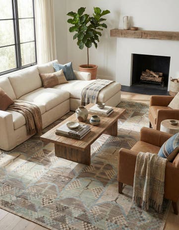 8' 6 x 9' 3 Hand Knotted Marok Kilim Rug