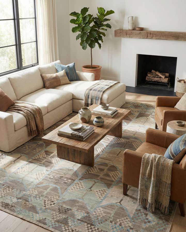 8' 6 x 9' 3 Hand Knotted Marok Kilim Rug