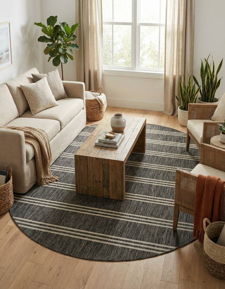 Detail image of  7' 10 x 10'  Washable Jill Zarin Anguilla Indoor / Outdoor Oval Rug