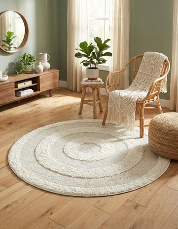 Ivory Boho Round Rug