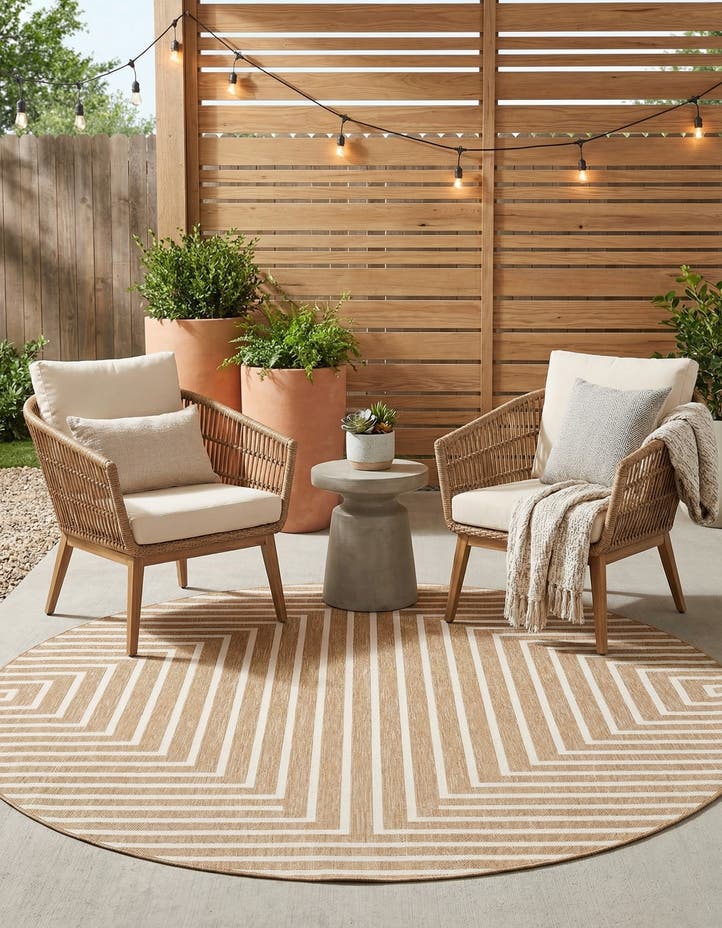 7' 10 x 7' 10 Easy-Clean Modern Indoor / Outdoor...