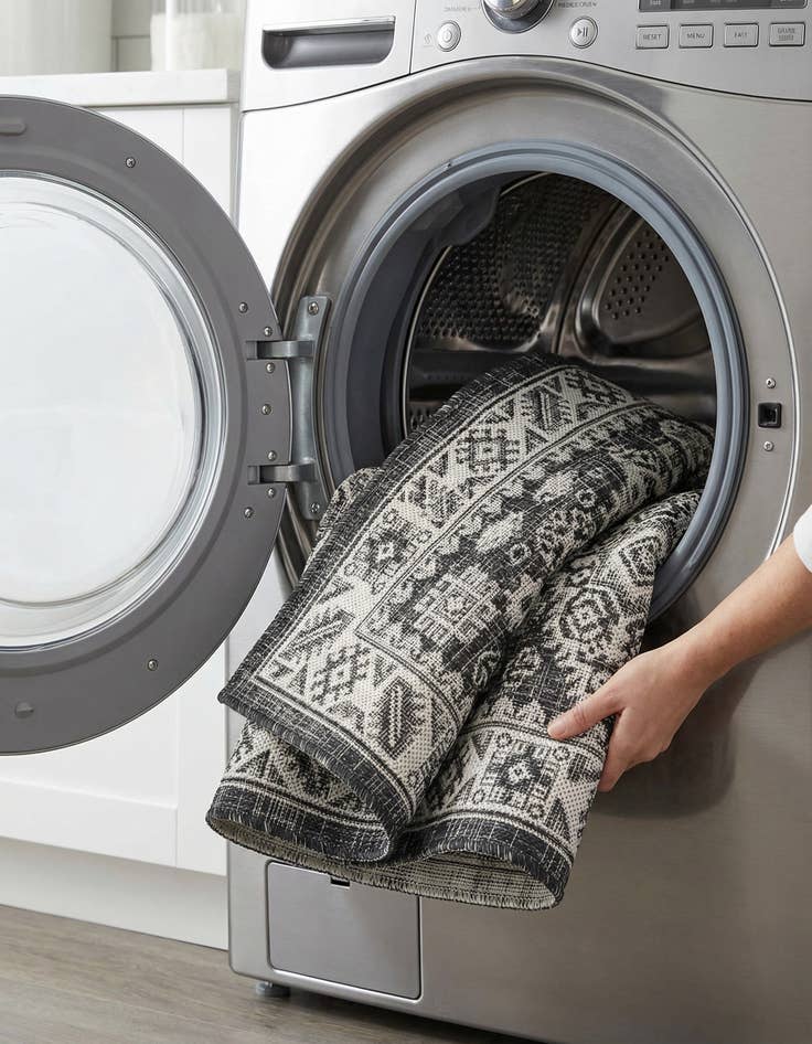 Detail image of 2' x 8'  Washable Aztec Indoor / Outdoor Runner Rug