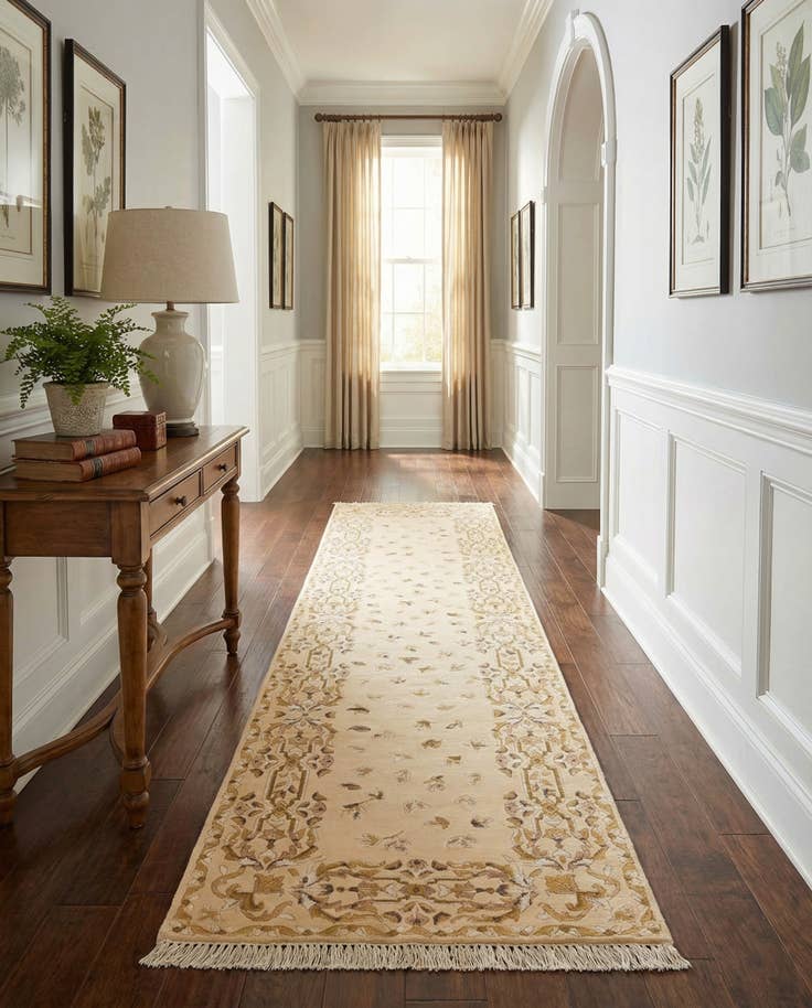 Detail image of 2' 8 x 9' 9 Hand Knotted Darya Wool Runner Rug