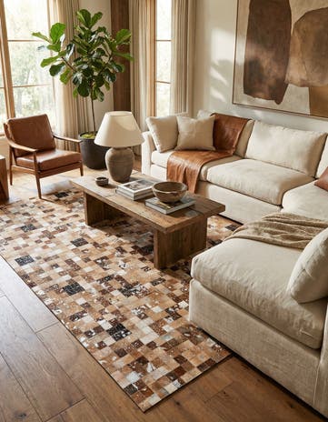 5' 2 x 7' 6 Cowhide Stocks Rug