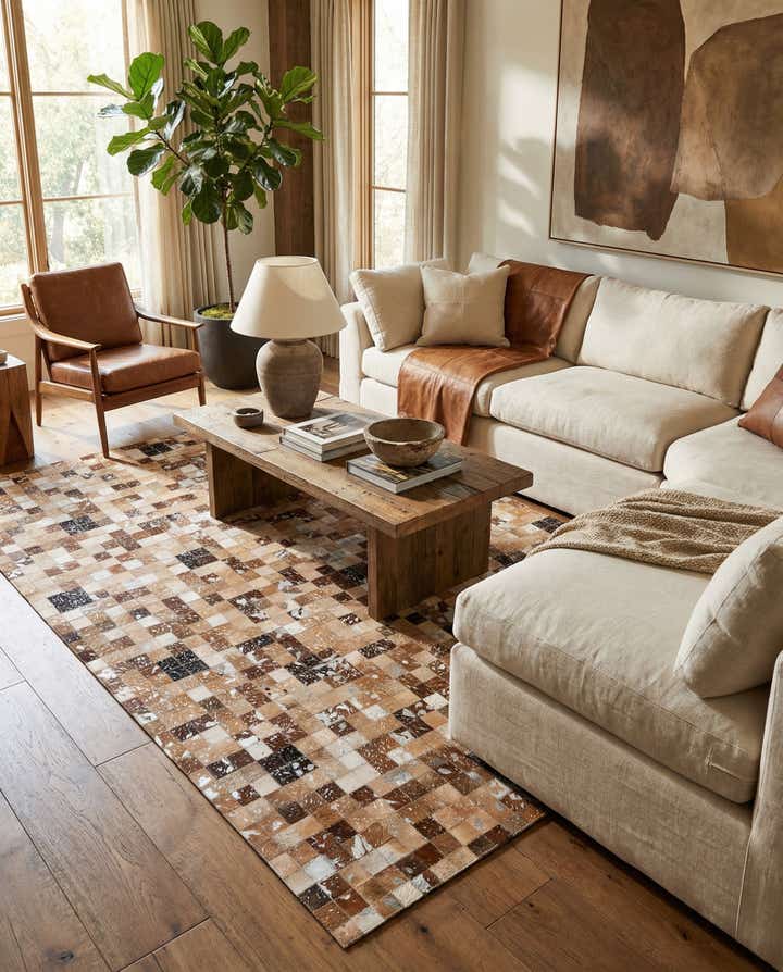 5' 2 x 7' 6 Cowhide Stocks Rug