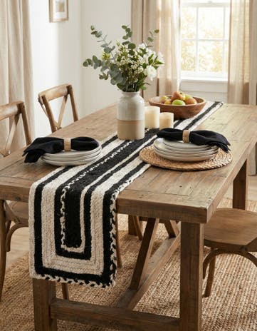 1' 2 x 4' 1 Handmade Braided Chindi Table Runner Rug