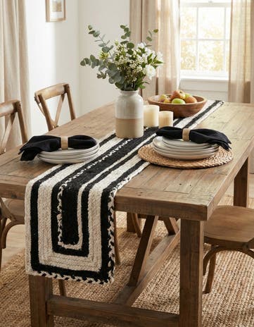 1' 2 x 4' 1 Handmade Braided Chindi Table Runner Rug