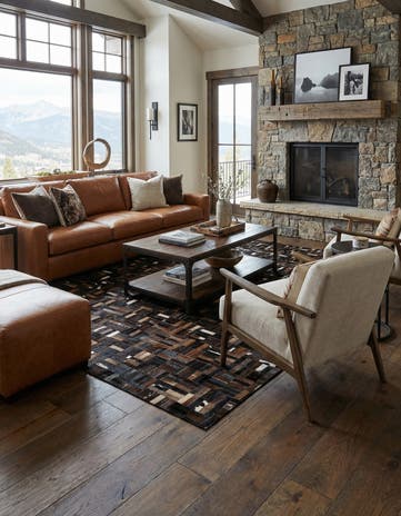 5' 2 x 8' Cowhide - Patchwork Rug