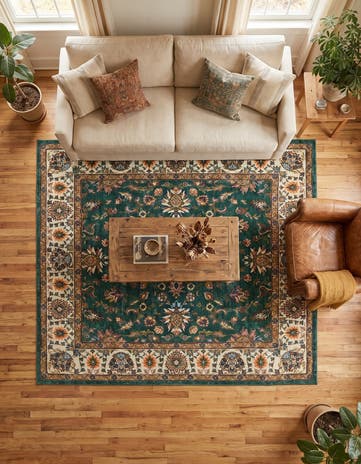Emerald Green Medina Square Rug