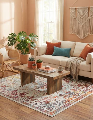 Ivory Madeline Square Rug