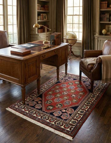 3' 5 x 5' Hand Knotted Kashkuli Persian Wool Rug