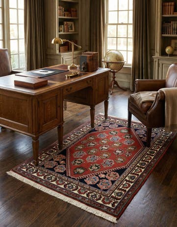3' 5 x 5' Hand Knotted Kashkuli Persian Wool Rug