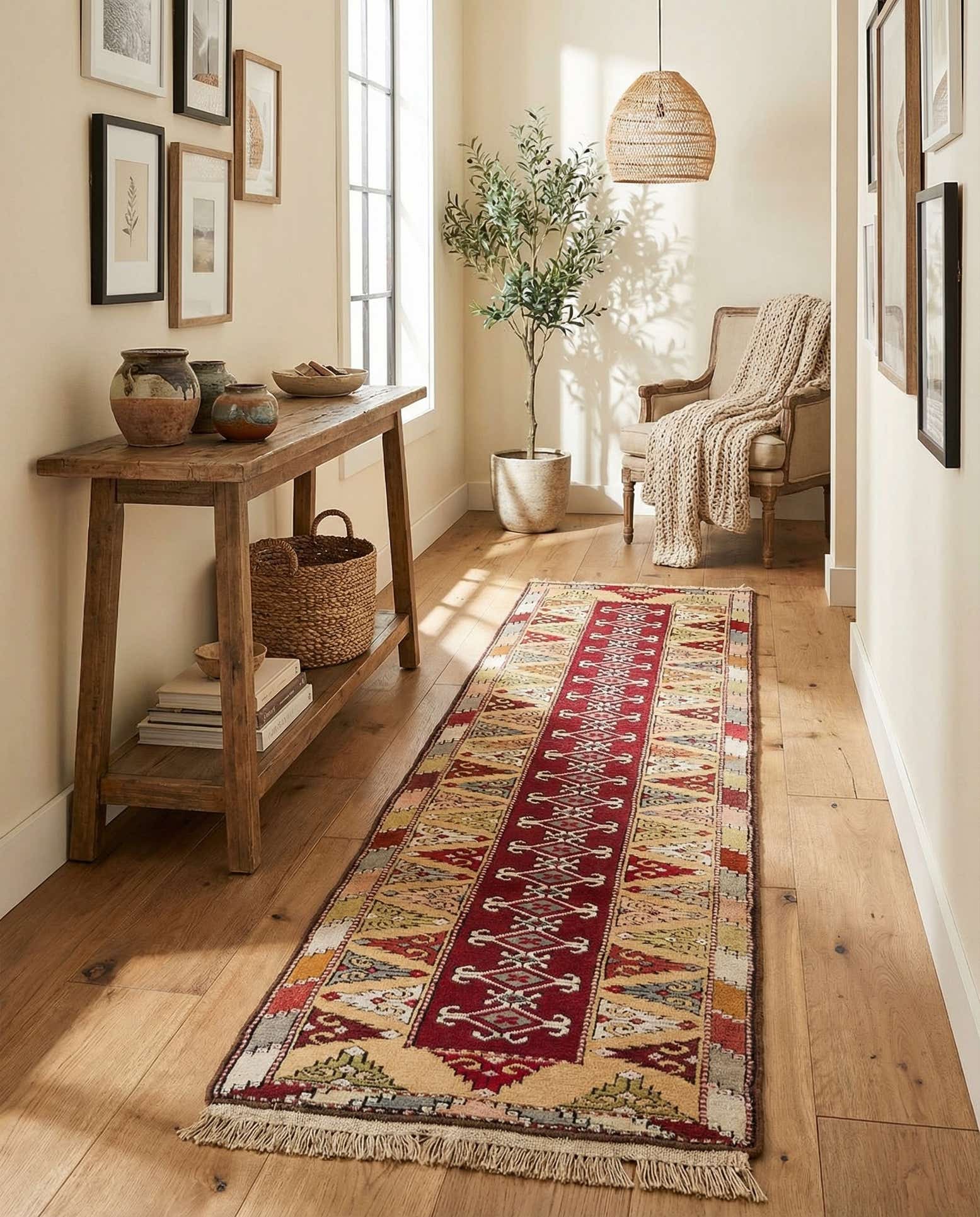 2' 5 x 9' 7 Hand Knotted Kars Wool Runner Rug