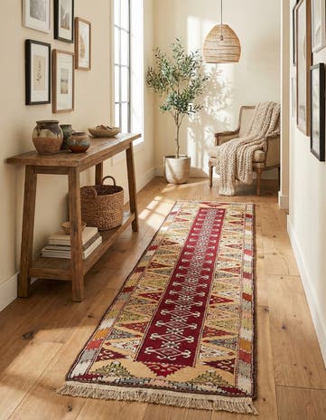 2' 5 x 9' 7 Hand Knotted Kars Wool Runner Rug