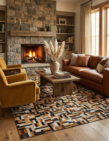 5' x 7' 11 Cowhide - Patchwork Rug