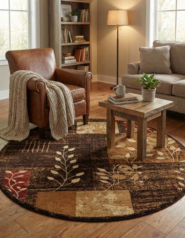 7' x 7' Cafe Round Rug