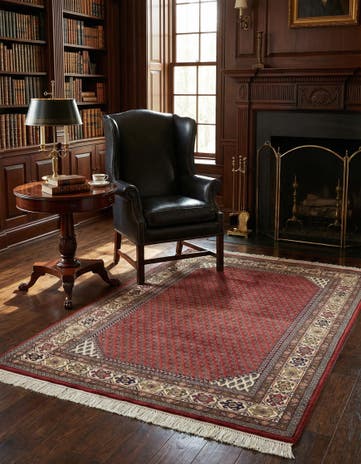 4' x 5' 10 Hand Knotted Mir Oriental Wool Rug