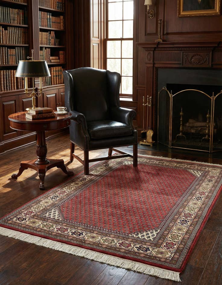 Detail image of 4' x 5' 10  Hand Knotted Mir Oriental Wool Rug